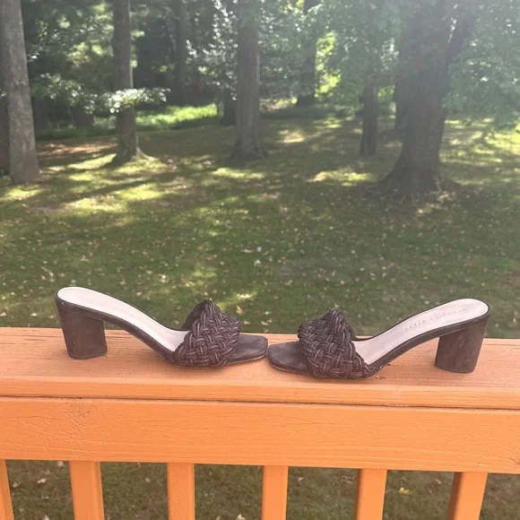 Veronica Beard Kerra Woven block-Heiled suede slide sandals - Picture 10 of 16